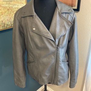 Grey Leather Jacket